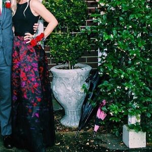 Black and maroon formal gown